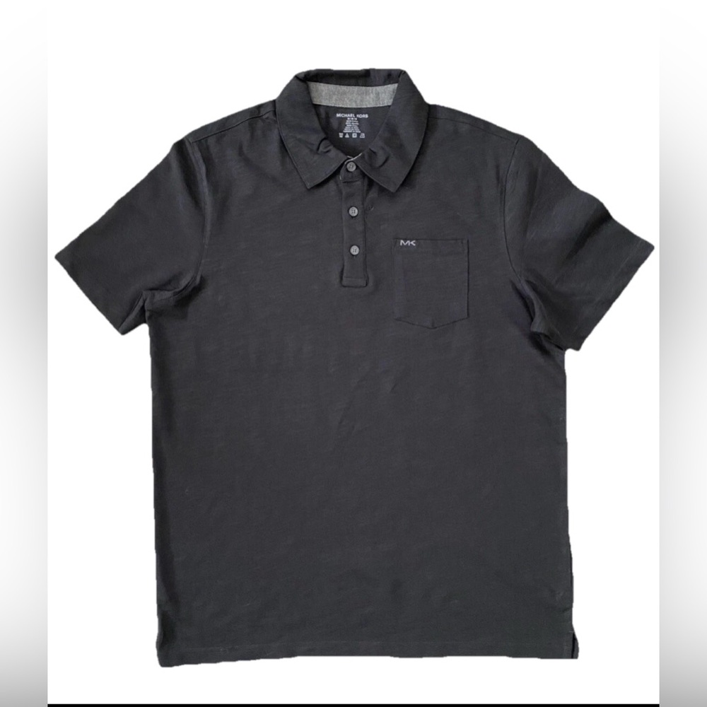 Mens Michael Kors Black Casual Polo Shirt  100% Cotton Size Medium